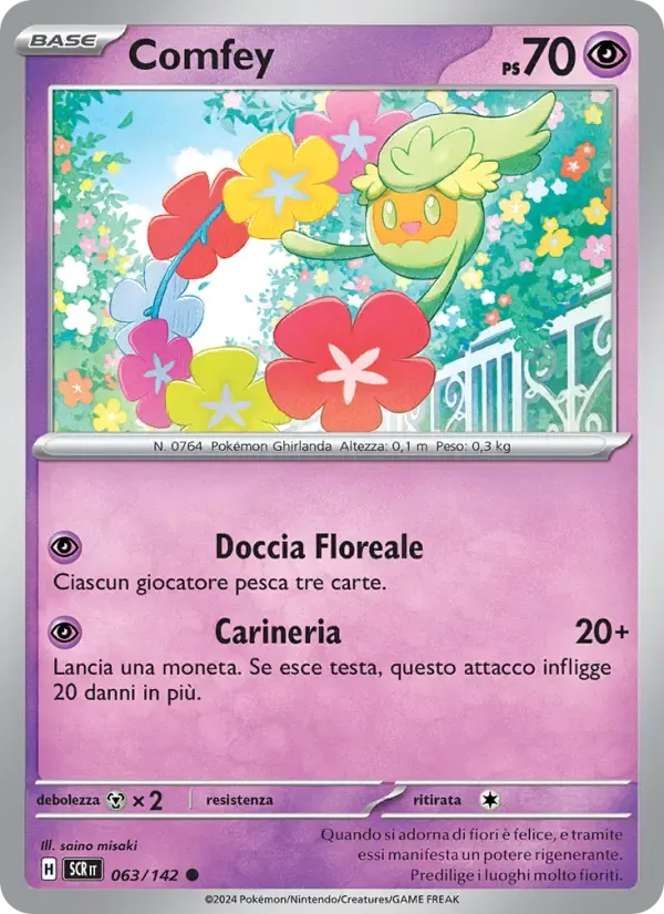 Comfey — Corona Astrale 63 Italian Pokémon card