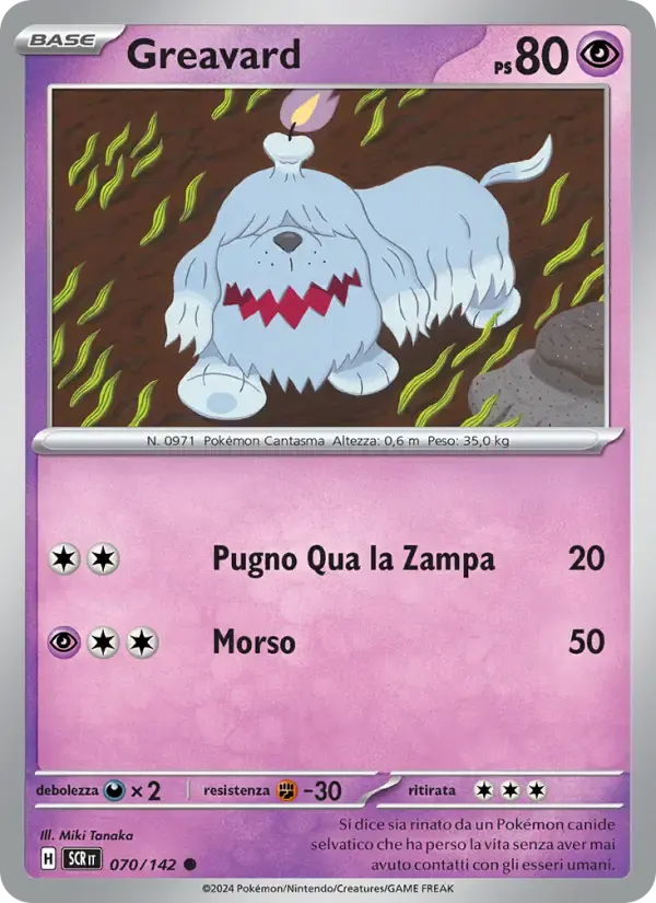 Greavard — Corona Astrale 70 Italian Pokémon card