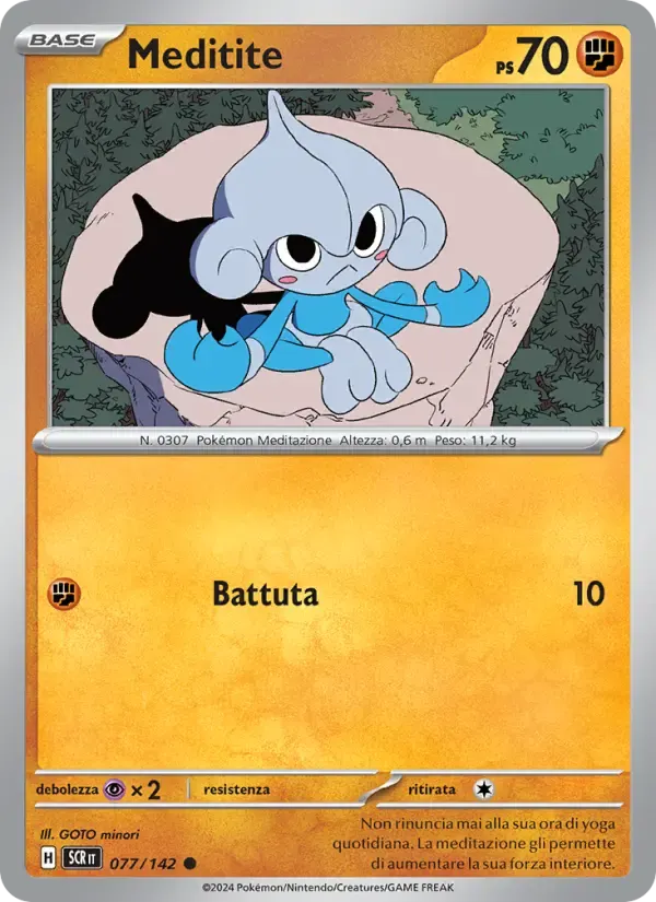 Meditite — Corona Astrale 77 Italian Pokémon card