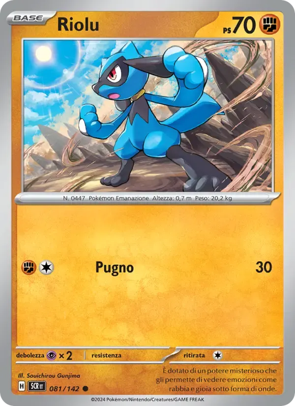 Riolu — Corona Astrale 81 Italian Pokémon card