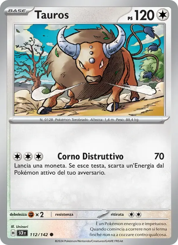 Tauros — Corona Astrale 112 Italian Pokémon card