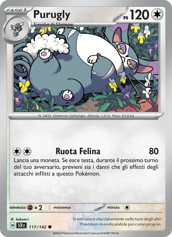 Purugly — Corona Astrale 117 Italian Pokémon card