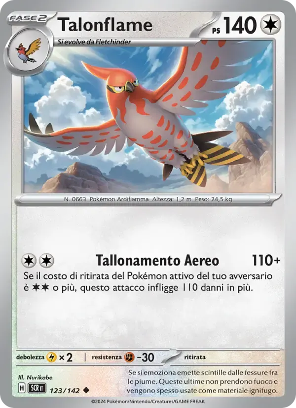 Talonflame — Corona Astrale 123 Italian Pokémon card