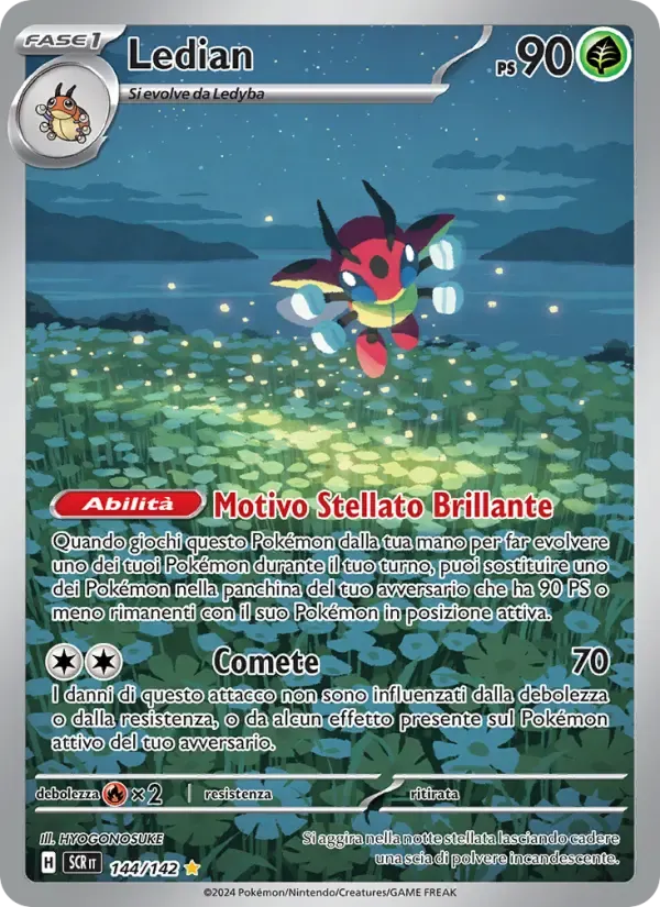 Ledian — Corona Astrale 144 Italian Pokémon card