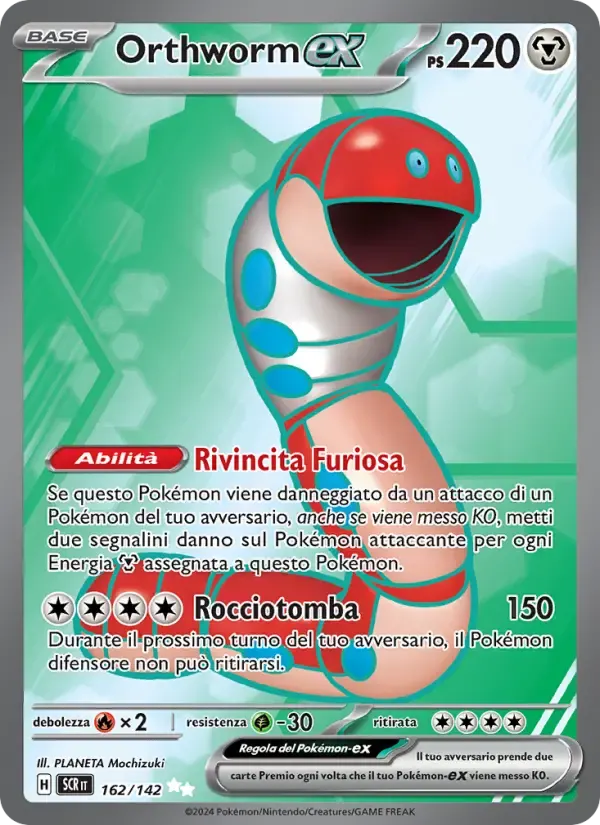 Orthworm-ex — Corona Astrale 162 Italian Pokémon card