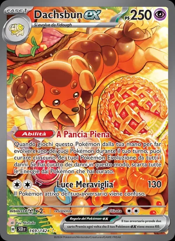 Dachsbun-ex — Corona Astrale 169 Italian Pokémon card