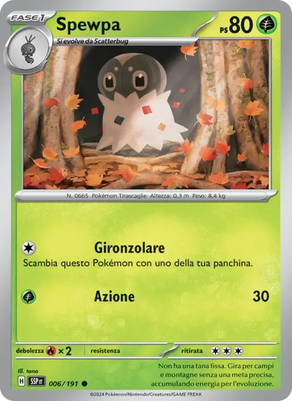 Spewpa — Scintille Folgoranti 6 Italian Pokémon card