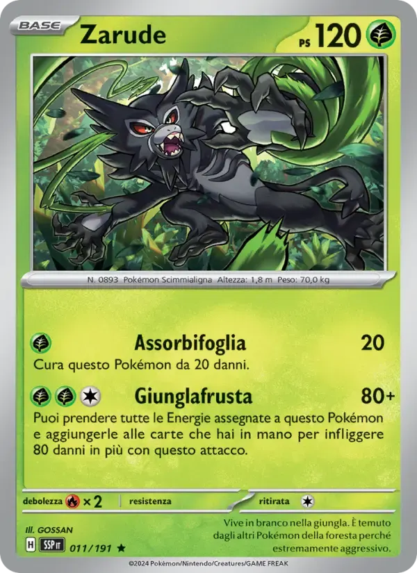 Zarude — Scintille Folgoranti 11 Italian Pokémon card