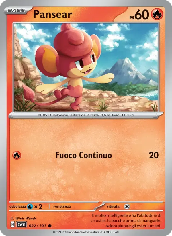 Pansear — Scintille Folgoranti 22 Italian Pokémon card