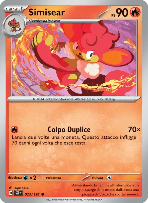 Simisear — Scintille Folgoranti 23 Italian Pokémon card