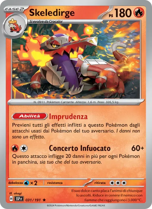 Skeledirge — Scintille Folgoranti 31 Italian Pokémon card