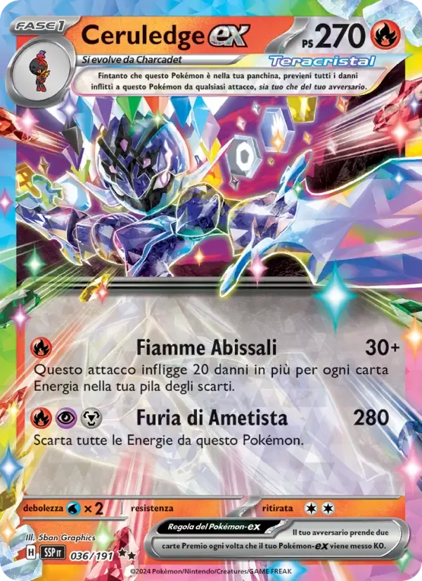 Ceruledge-ex — Scintille Folgoranti 36 Italian Pokémon card