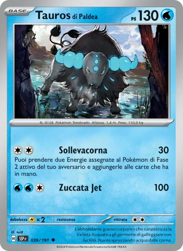 Tauros di Paldea — Scintille Folgoranti 39 Italian Pokémon card