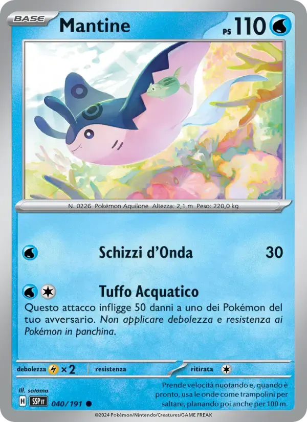 Mantine — Scintille Folgoranti 40 Italian Pokémon card