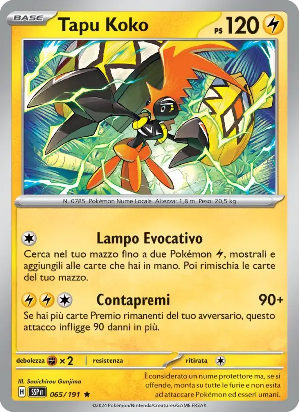 Tapu Koko — Scintille Folgoranti 65 Italian Pokémon card