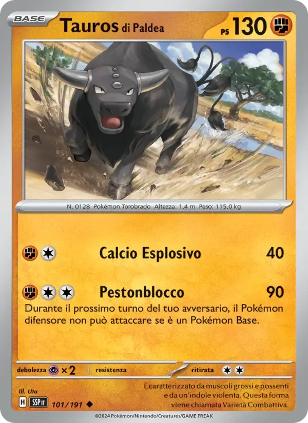Tauros di Paldea — Scintille Folgoranti 101 Italian Pokémon card