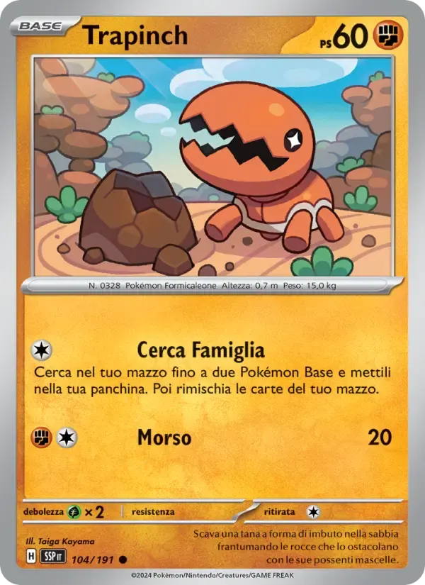 Trapinch — Scintille Folgoranti 104 Italian Pokémon card