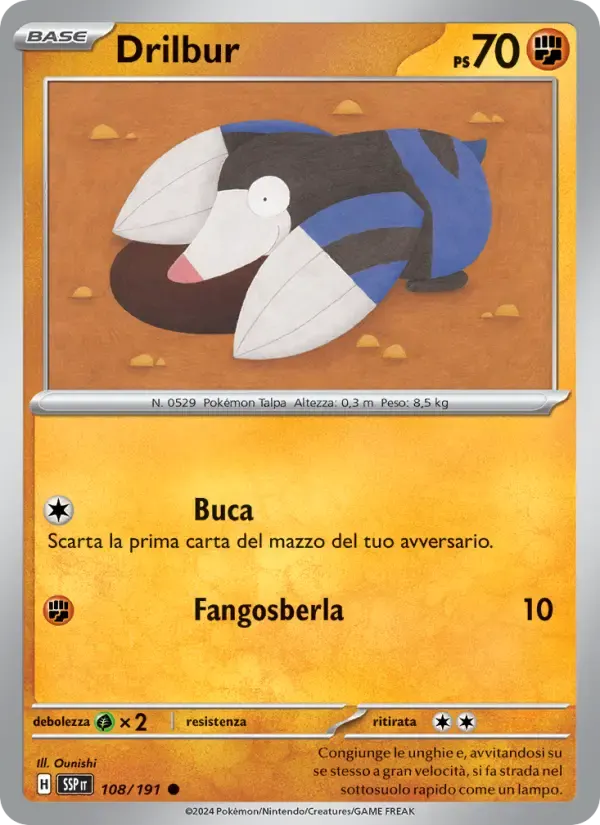 Drilbur — Scintille Folgoranti 108 Italian Pokémon card