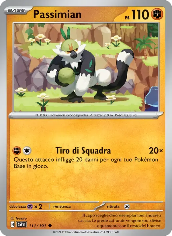 Passimian — Scintille Folgoranti 111 Italian Pokémon card