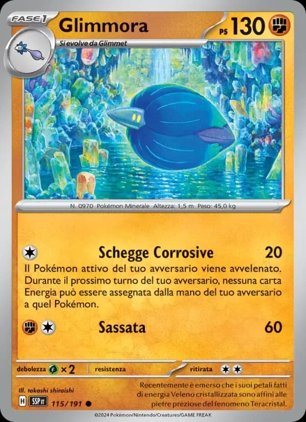 Glimmora — Scintille Folgoranti 115 Italian Pokémon card