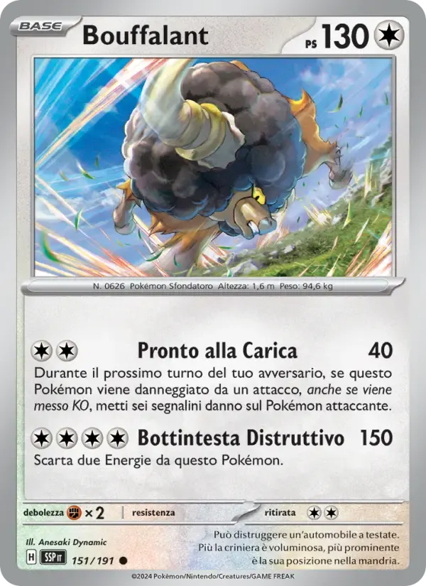 Bouffalant — Scintille Folgoranti 151 Italian Pokémon card