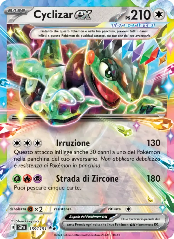 Cyclizar-ex — Scintille Folgoranti 159 Italian Pokémon card