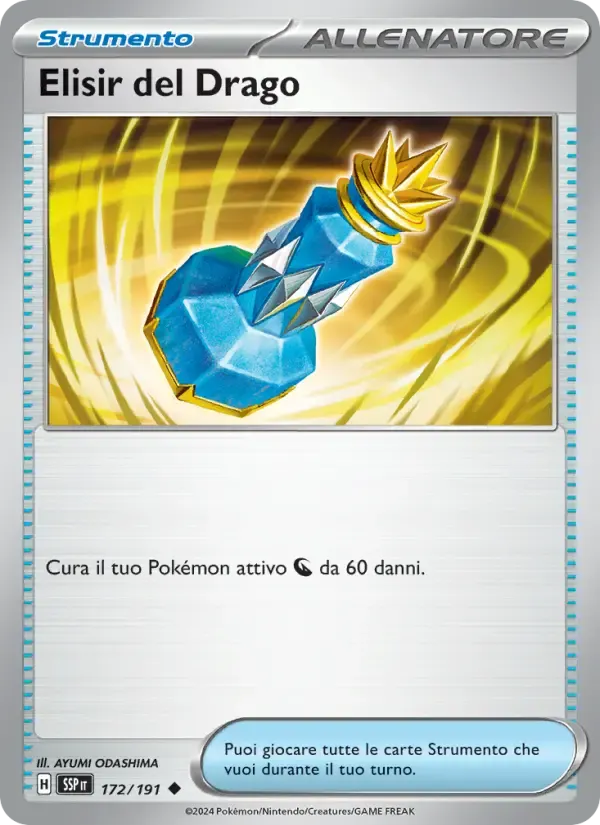 Elisir del Drago — Scintille Folgoranti 172 Italian Pokémon card