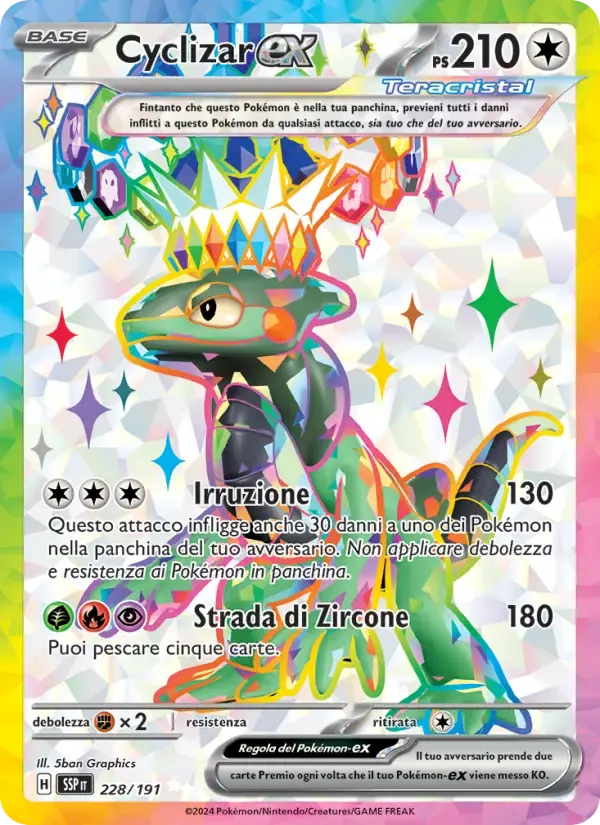 Cyclizar-ex — Scintille Folgoranti 228 Italian Pokémon card