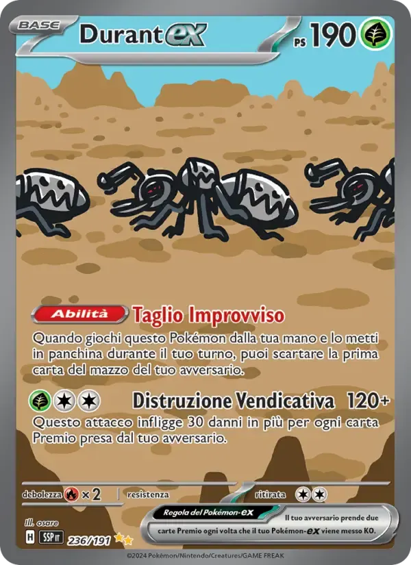 Durant-ex — Scintille Folgoranti 236 Italian Pokémon card