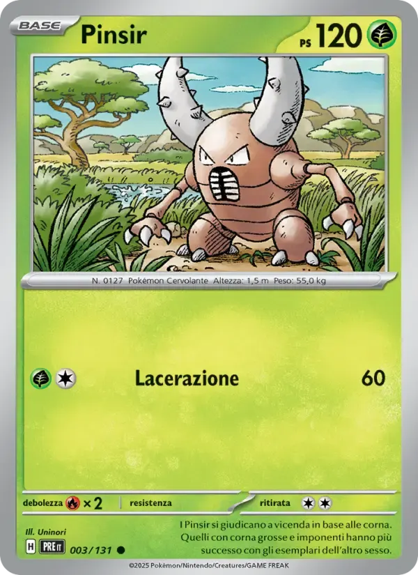 Pinsir — Evoluzioni Prismatiche 3 Italian Pokémon card