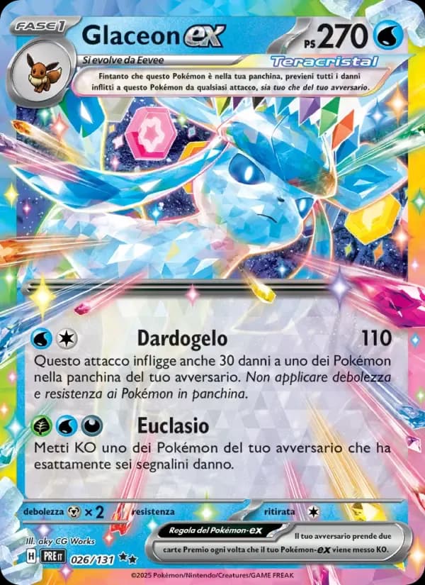 Glaceon-ex — Evoluzioni Prismatiche 26 Italian Pokémon card