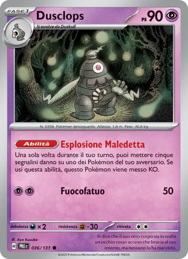 Dusclops — Evoluzioni Prismatiche 36 Italian Pokémon card