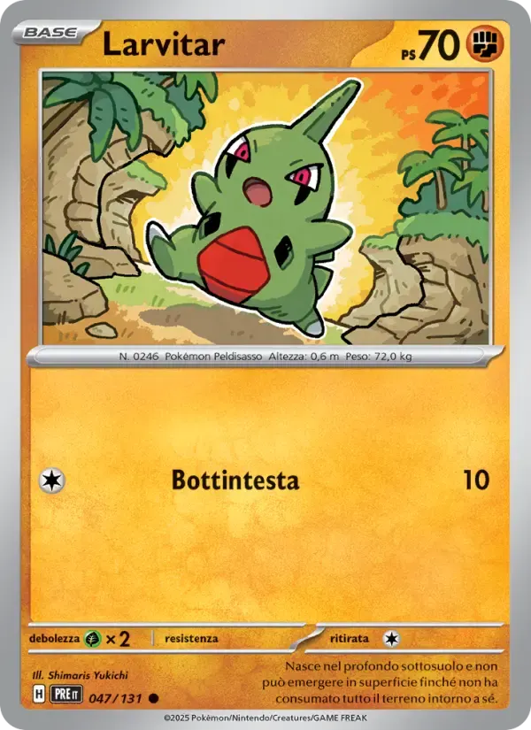 Larvitar — Evoluzioni Prismatiche 47 Italian Pokémon card