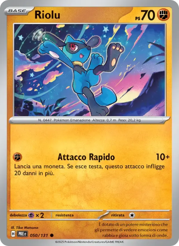 Riolu — Evoluzioni Prismatiche 50 Italian Pokémon card