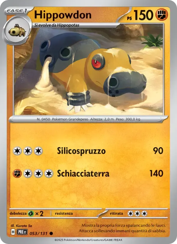 Hippowdon — Evoluzioni Prismatiche 53 Italian Pokémon card