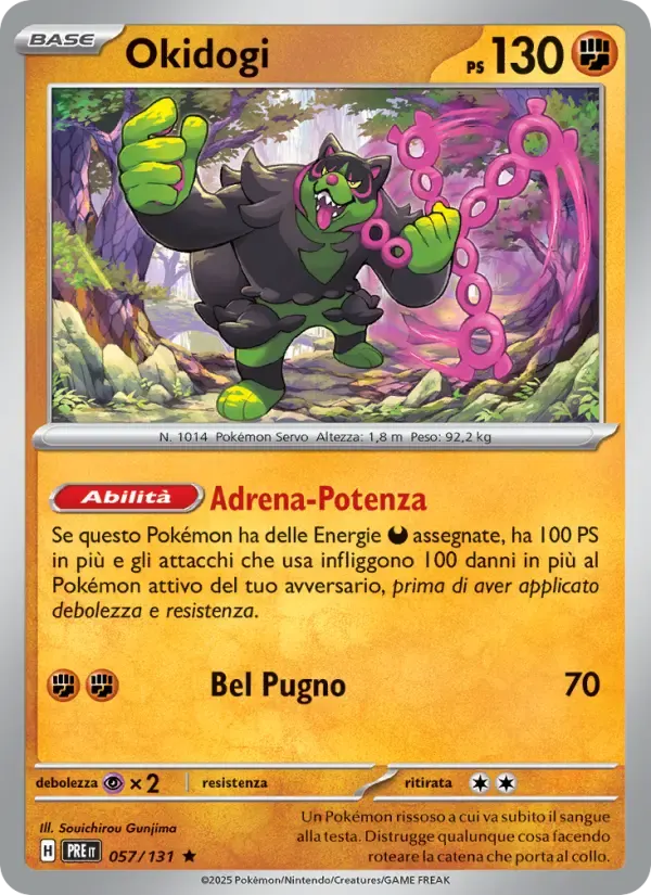 Okidogi — Evoluzioni Prismatiche 57 Italian Pokémon card