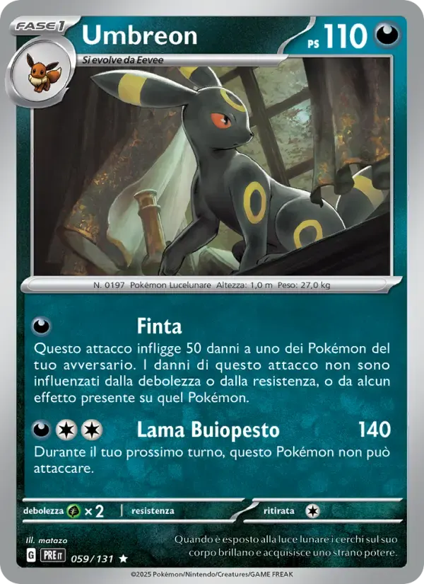 Umbreon — Evoluzioni Prismatiche 59 Italian Pokémon card