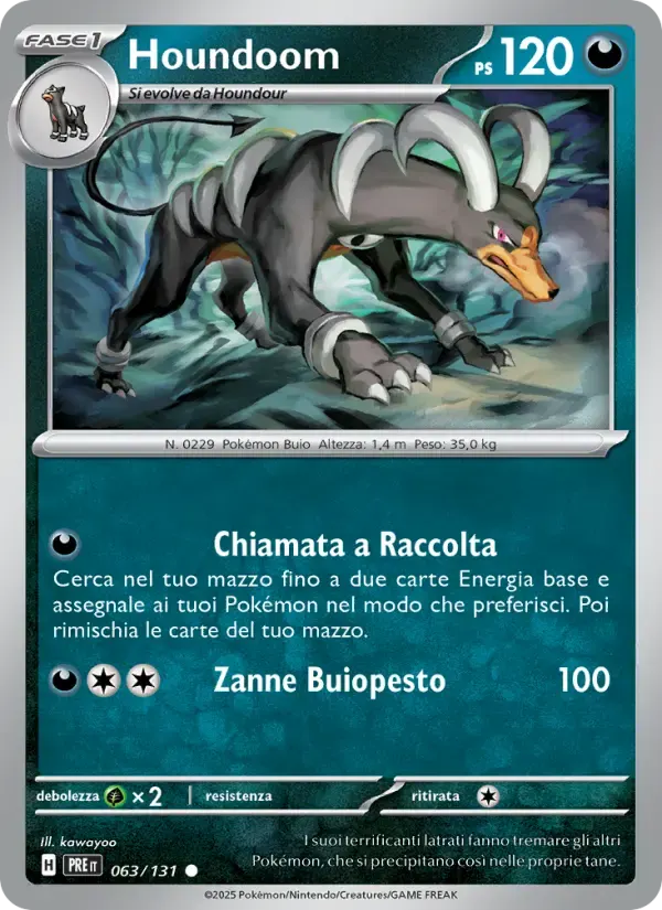 Houndoom — Evoluzioni Prismatiche 63 Italian Pokémon card