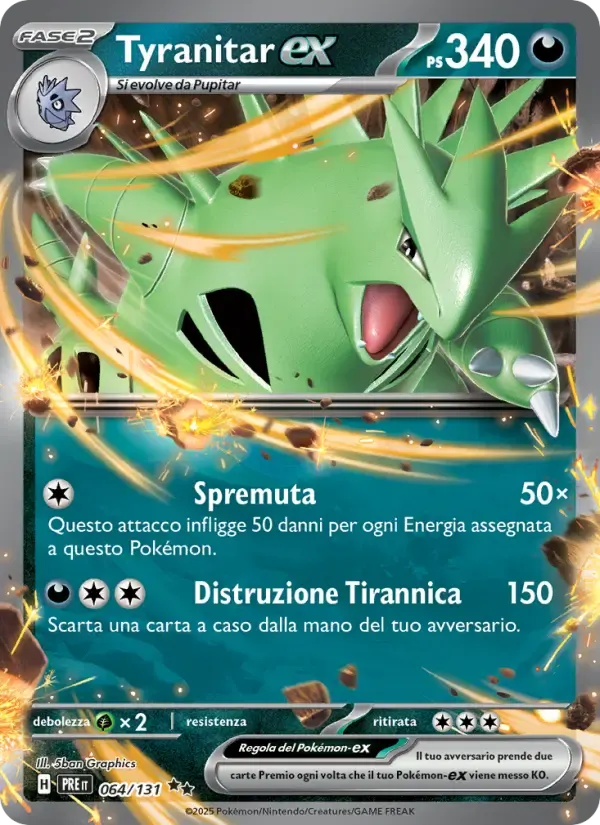 Tyranitar-ex — Evoluzioni Prismatiche 64 Italian Pokémon card