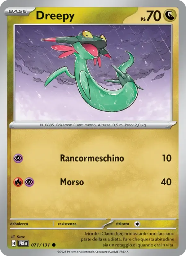 Dreepy — Evoluzioni Prismatiche 71 Italian Pokémon card