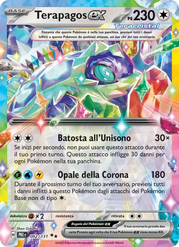Terapagos-ex — Evoluzioni Prismatiche 92 Italian Pokémon card