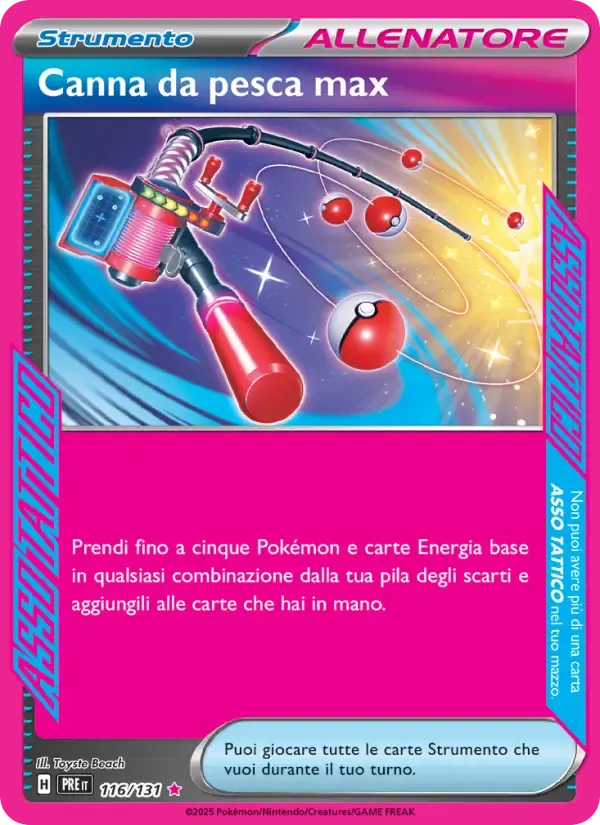Canna da pesca max — Evoluzioni Prismatiche 116 Italian Pokémon card