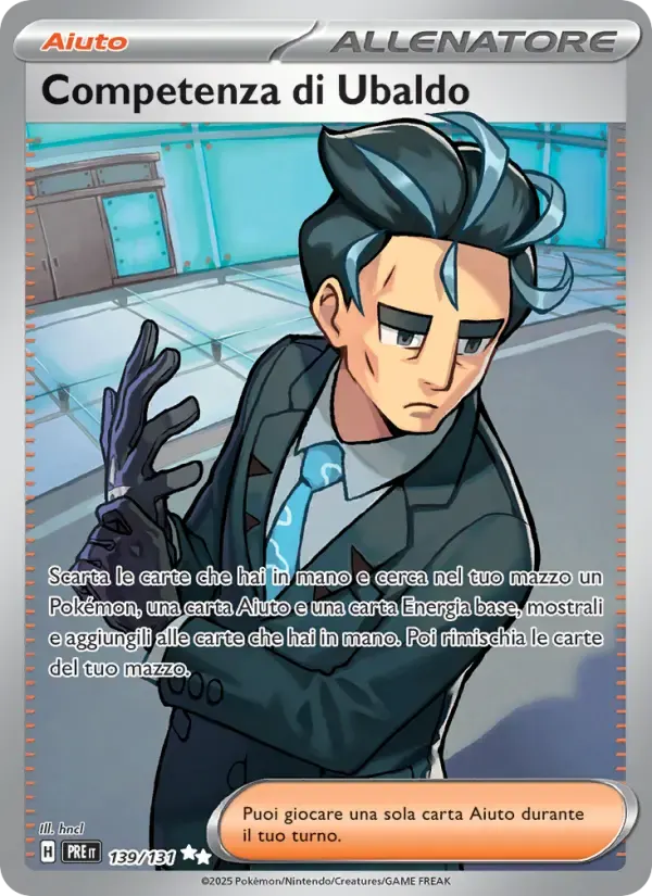 Competenza di Ubaldo — Evoluzioni Prismatiche 139 Italian Pokémon card