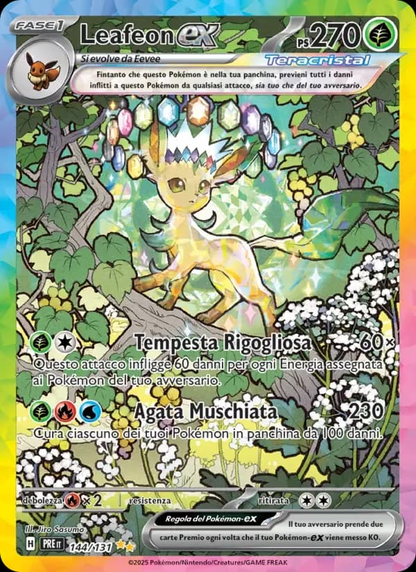 Leafeon-ex — Evoluzioni Prismatiche 144 Italian Pokémon card