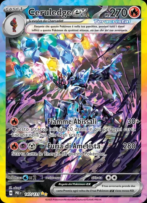 Ceruledge-ex — Evoluzioni Prismatiche 147 Italian Pokémon card