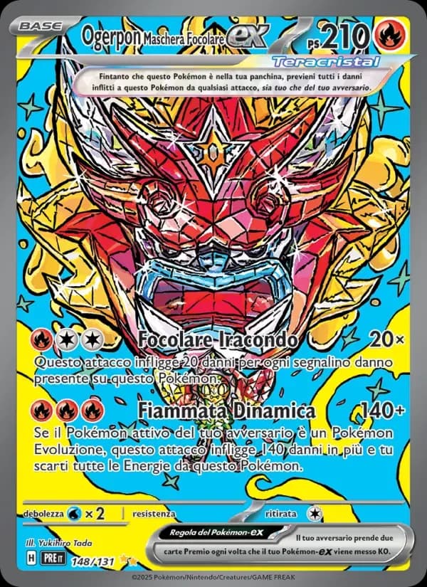 Ogerpon Maschera Focolare-ex — Evoluzioni Prismatiche 148 Italian Pokémon card