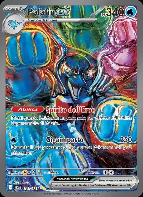 Palafin-ex — Evoluzioni Prismatiche 151 Italian Pokémon card