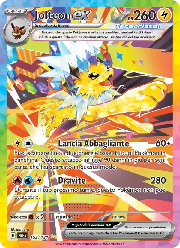 Jolteon-ex — Evoluzioni Prismatiche 153 Italian Pokémon card