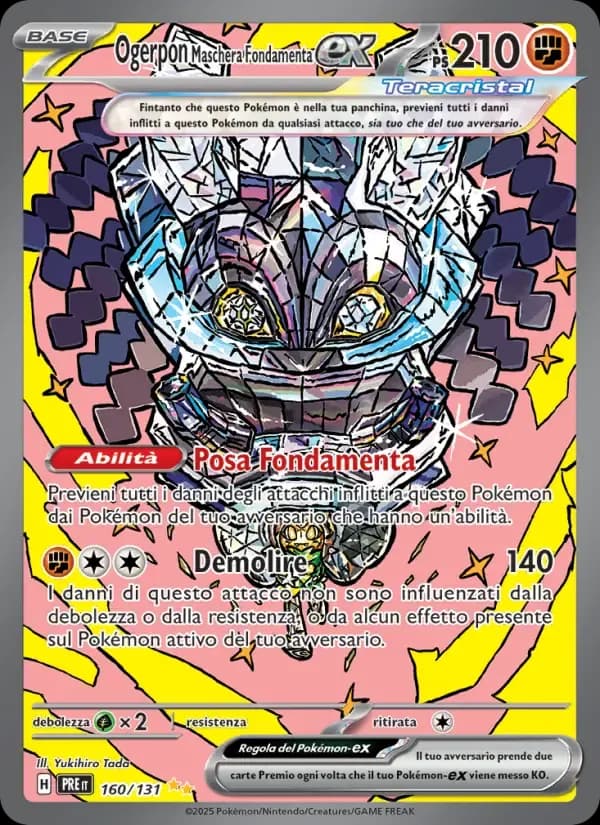 Ogerpon Maschera Fondamenta-ex — Evoluzioni Prismatiche 160 Italian Pokémon card