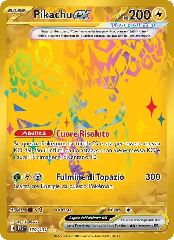 Pikachu-ex — Evoluzioni Prismatiche 179 Italian Pokémon card